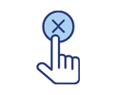 Icon representing the option to request revisions or reject the Digital Proof for further adjustments.